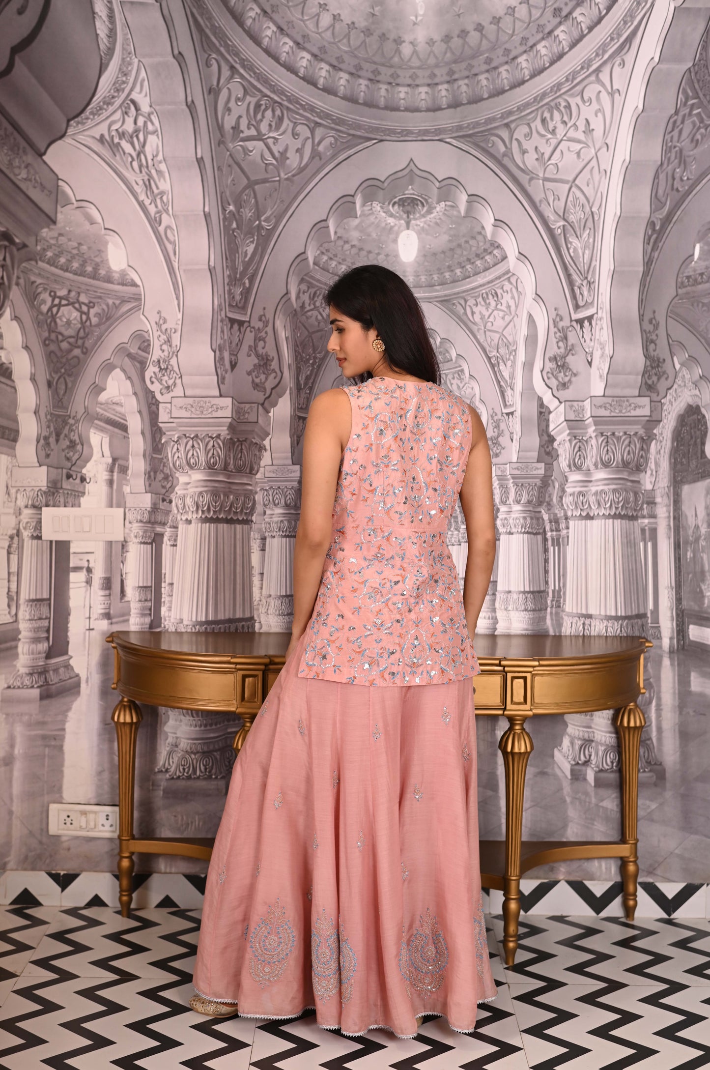 Onion Pink Sharara Set