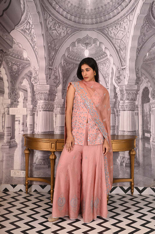 Onion Pink Sharara Set