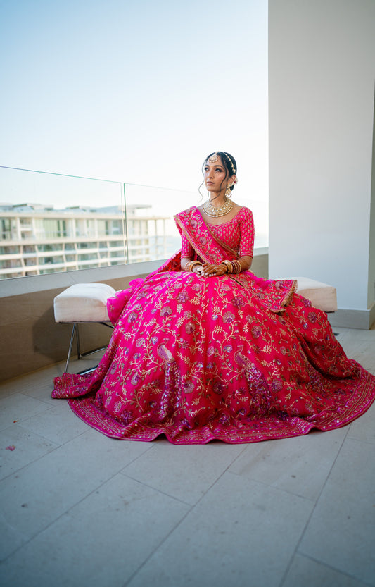 Hot Pink Bridal Lehenga
