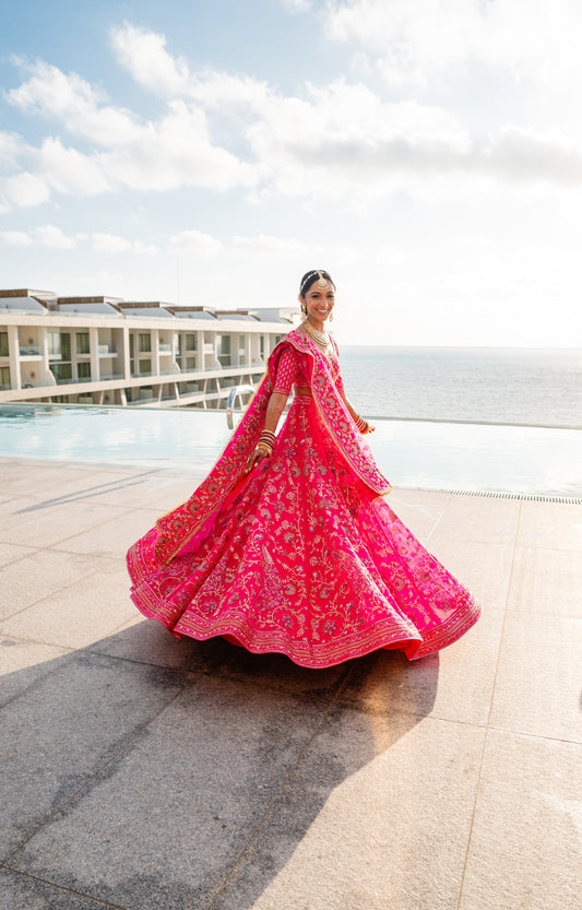Hot Pink Bridal Lehenga