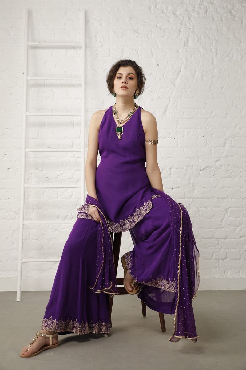 Pataudi Purple Sharara Set