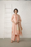 Vintage peach Chanderi Suit Set