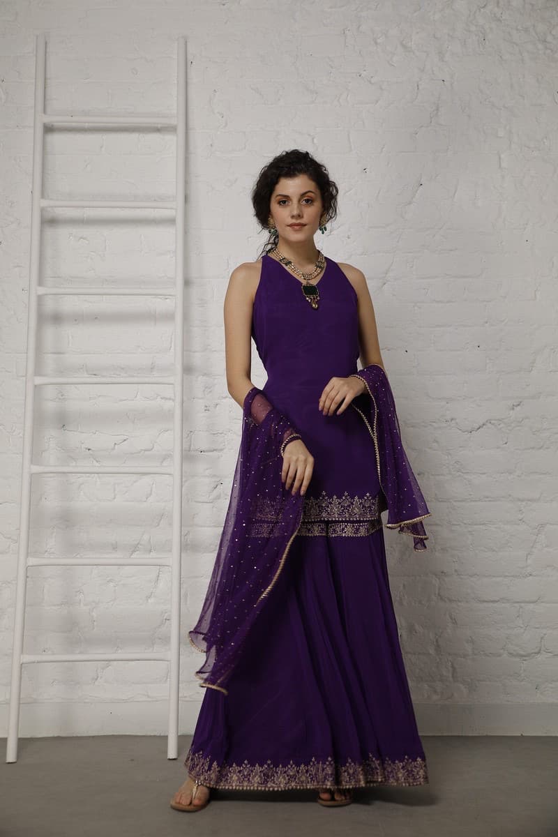 Pataudi Purple Sharara Set Shalini Narang