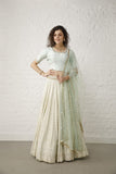 Mint Green and Ivory Lehenga Set