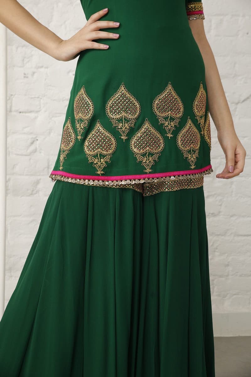 Pataudi Green Sharara Set
