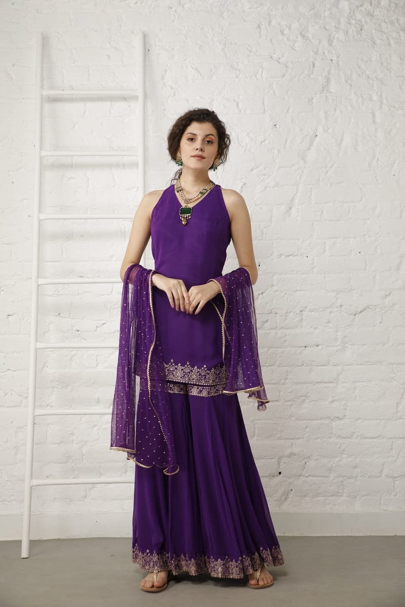 Pataudi Purple Sharara Set