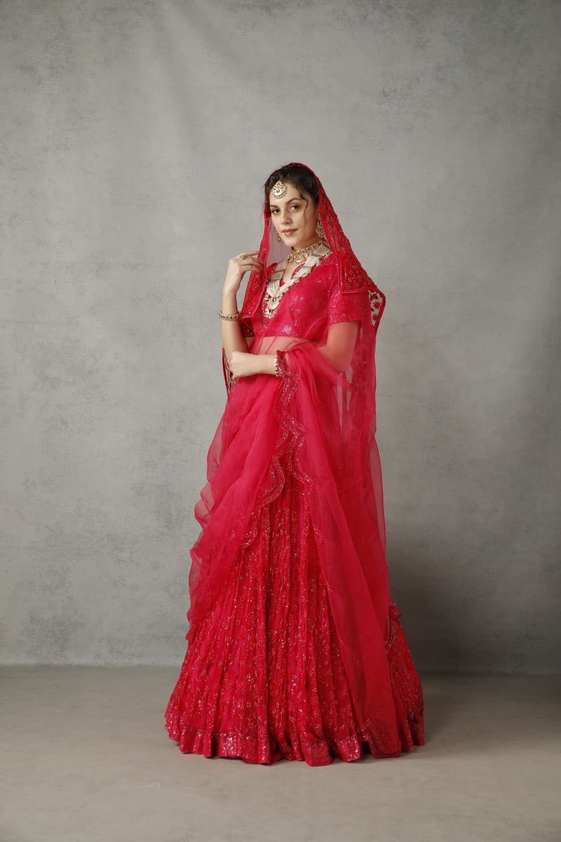 Fuchsia Rose Bridal Lehenga Set