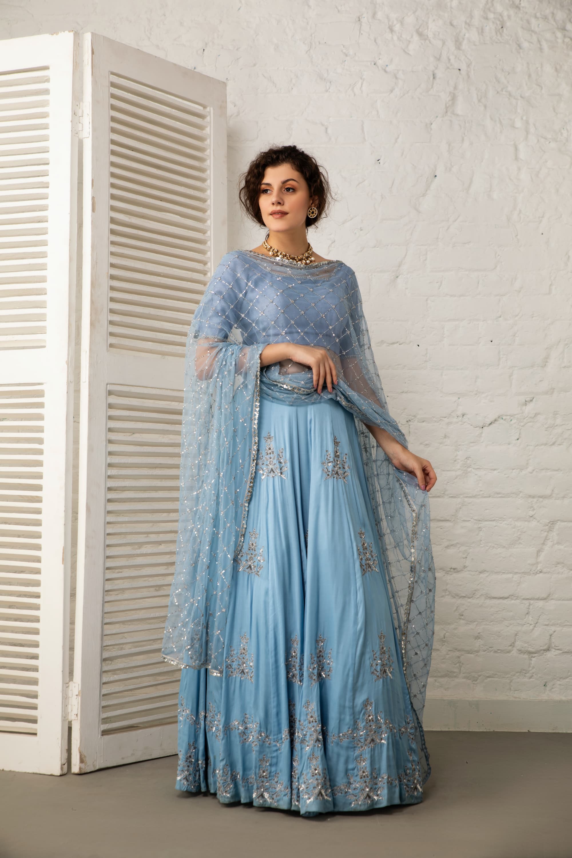 light blue indian dress