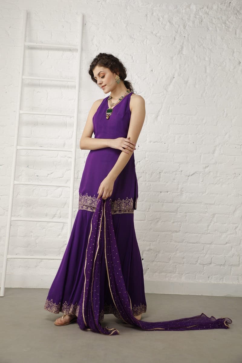Pataudi Purple Sharara Set
