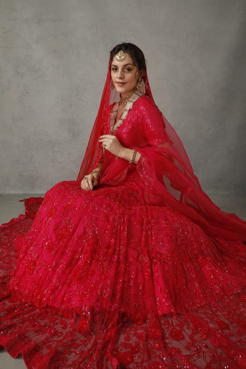 Fuchsia Rose Bridal Lehenga Set