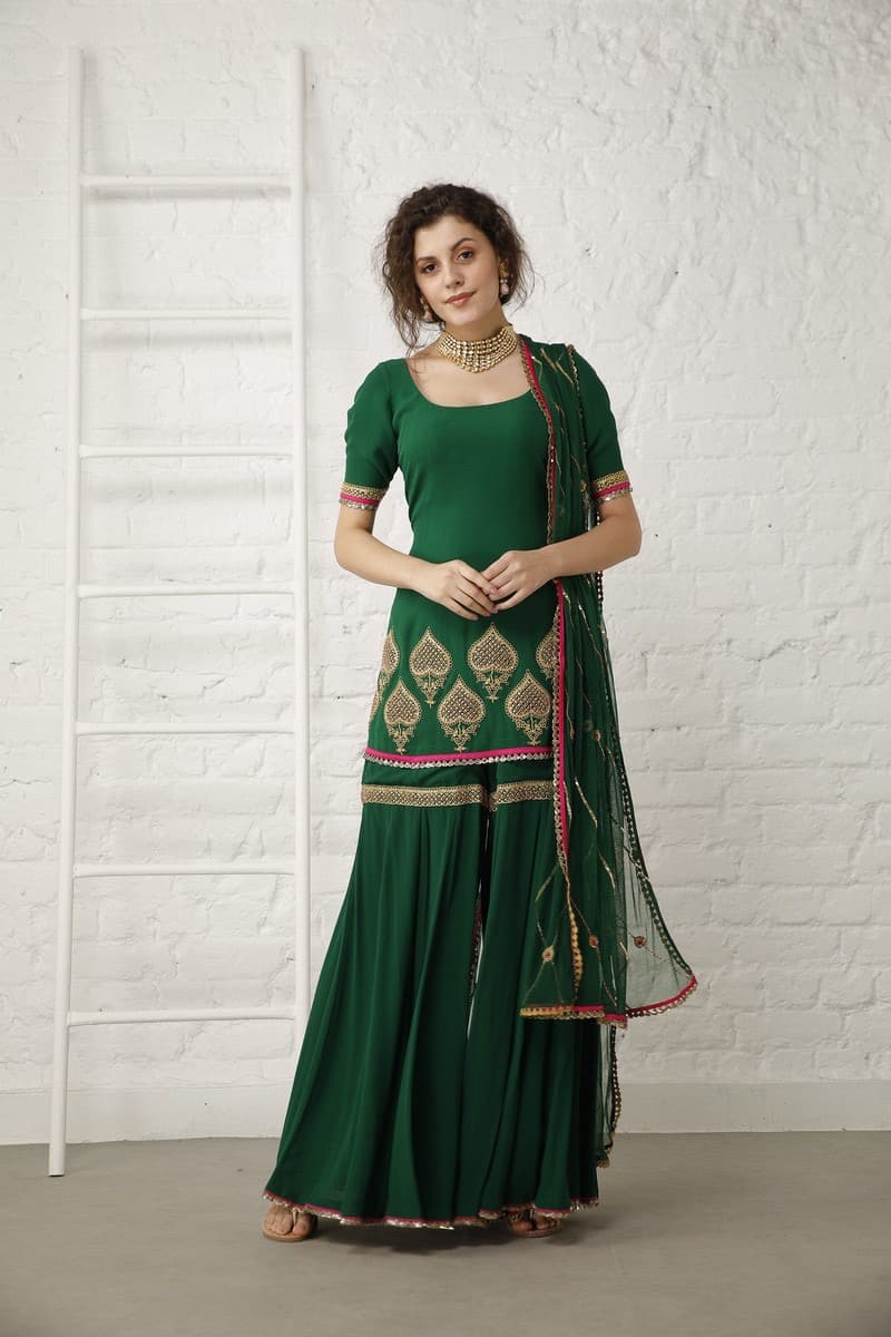 Pataudi Green Sharara Set