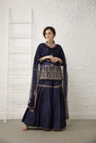 Pataudi Blue Silk Sharara Set