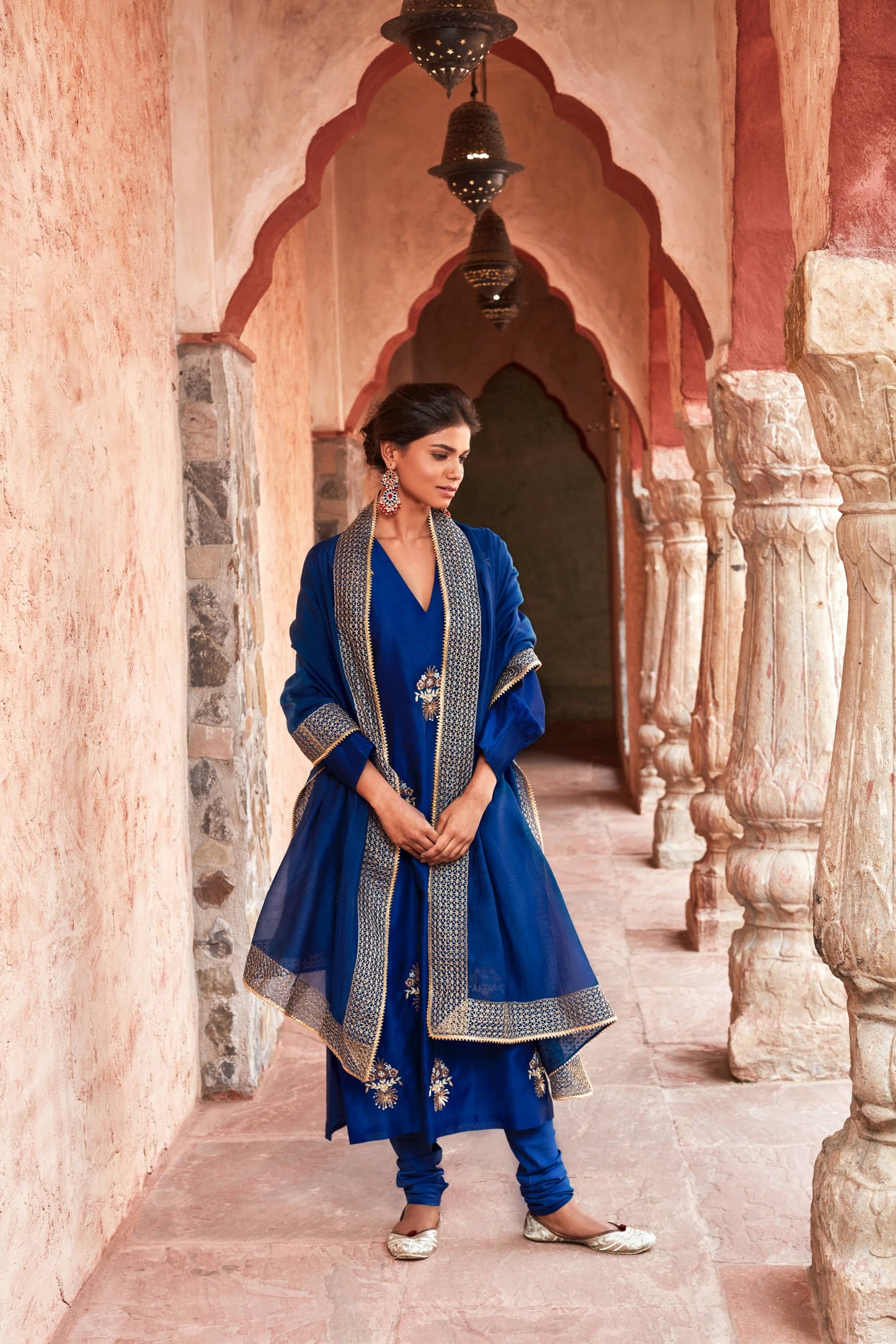 Electric Blue Chanderisilk Suit Set