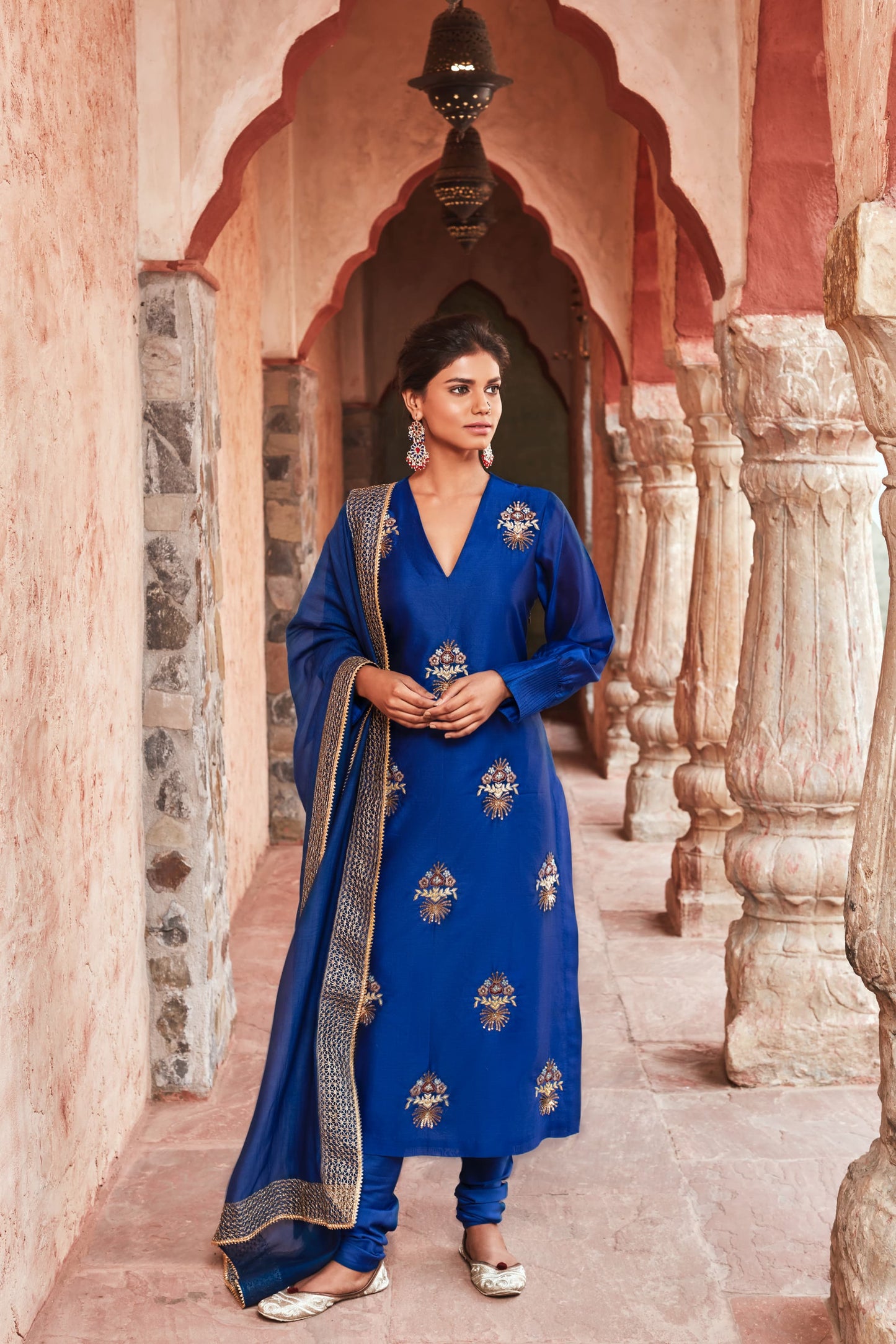 Electric Blue Chanderisilk Suit Set