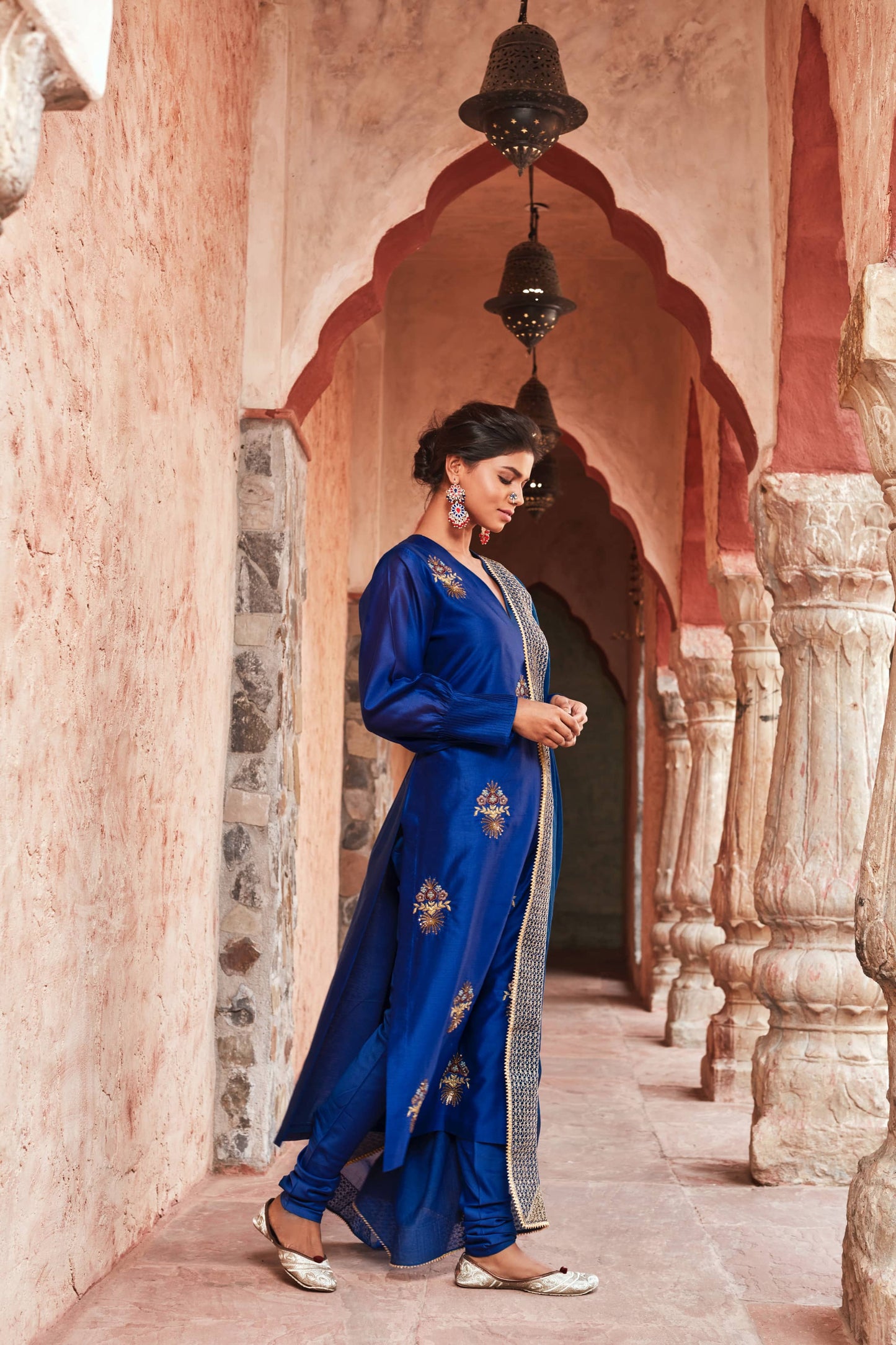 Electric Blue Chanderisilk Suit Set