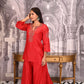 Red Chanderi Sharara Set