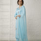 Vintage Blue Silk Suit Set