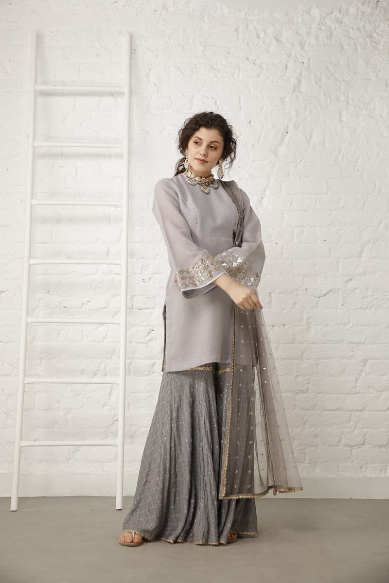 Vinatge Grey Sharara Set