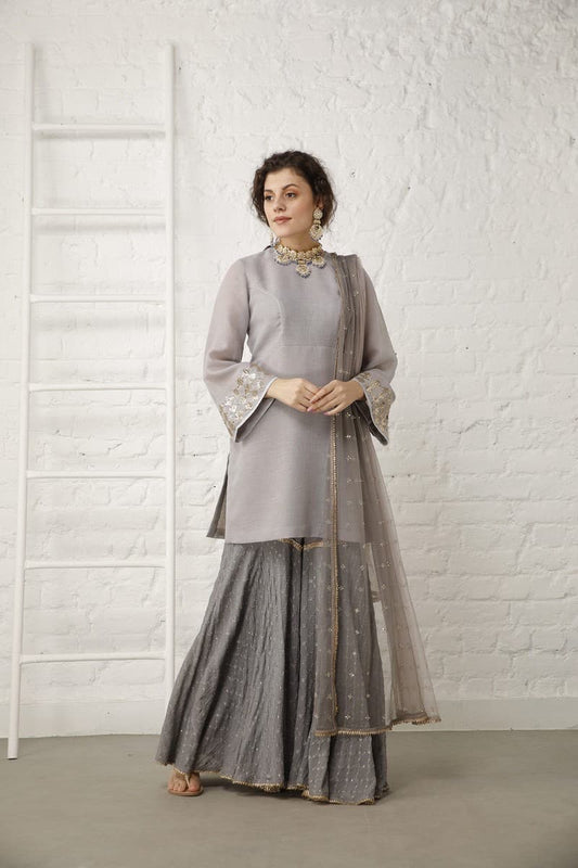 Vinatge Grey Sharara Set