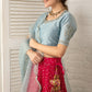 Blue and Pink Lehenga Set