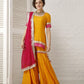 Hot Pink and Yellow Sharara Set