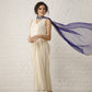Off white and purple Anarkali Set