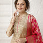 Rani Pink lehenga with Beige Top