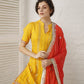 Hot Pink and Yellow Sharara Set
