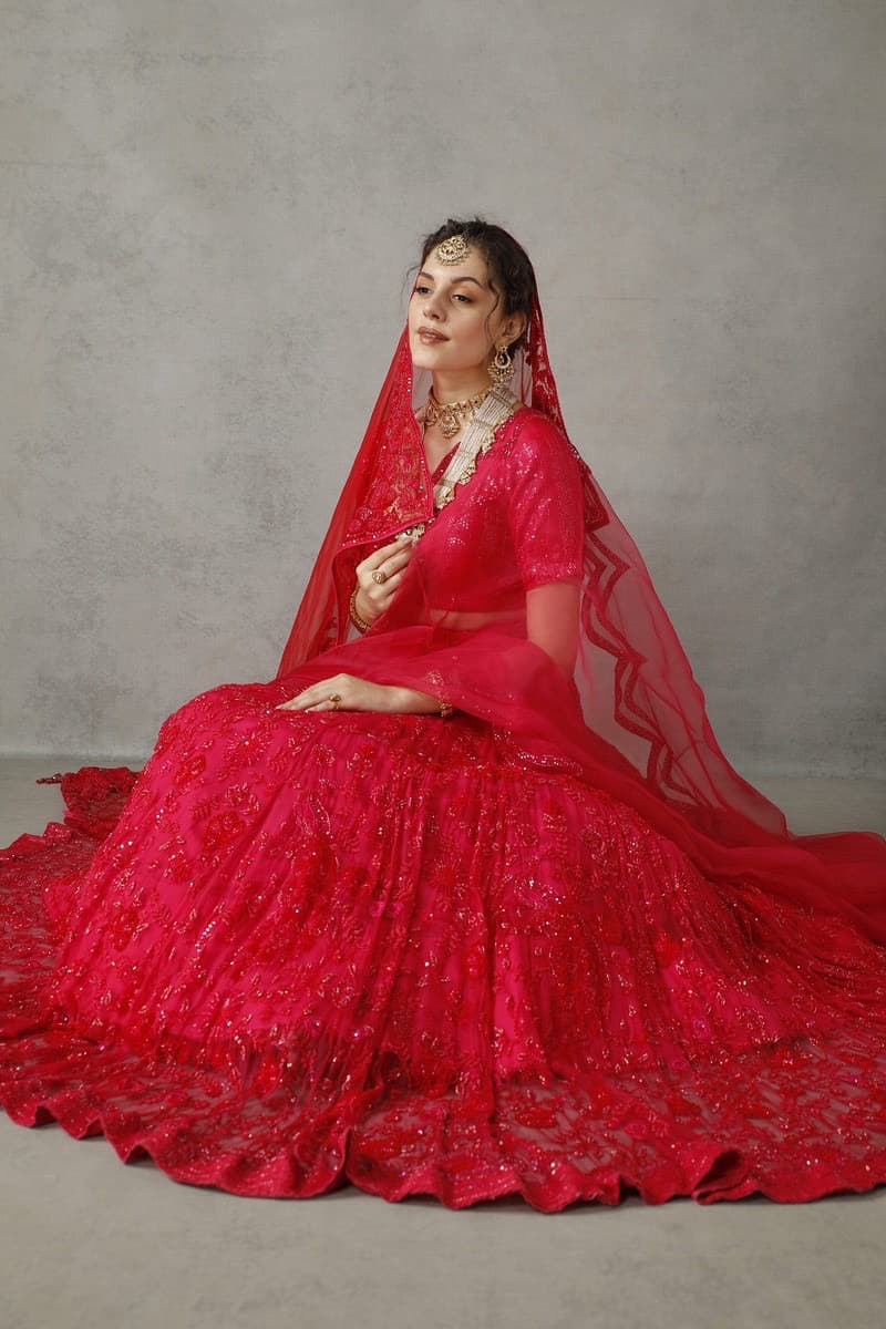 Fuchsia Rose Bridal Lehenga Set