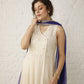 Off white and purple Anarkali Set