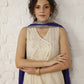 Off white and purple Anarkali Set