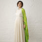 Off White and Green Anarkali Set