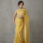 Vintage lemon organza saree