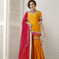Hot Pink and Yellow Sharara Set