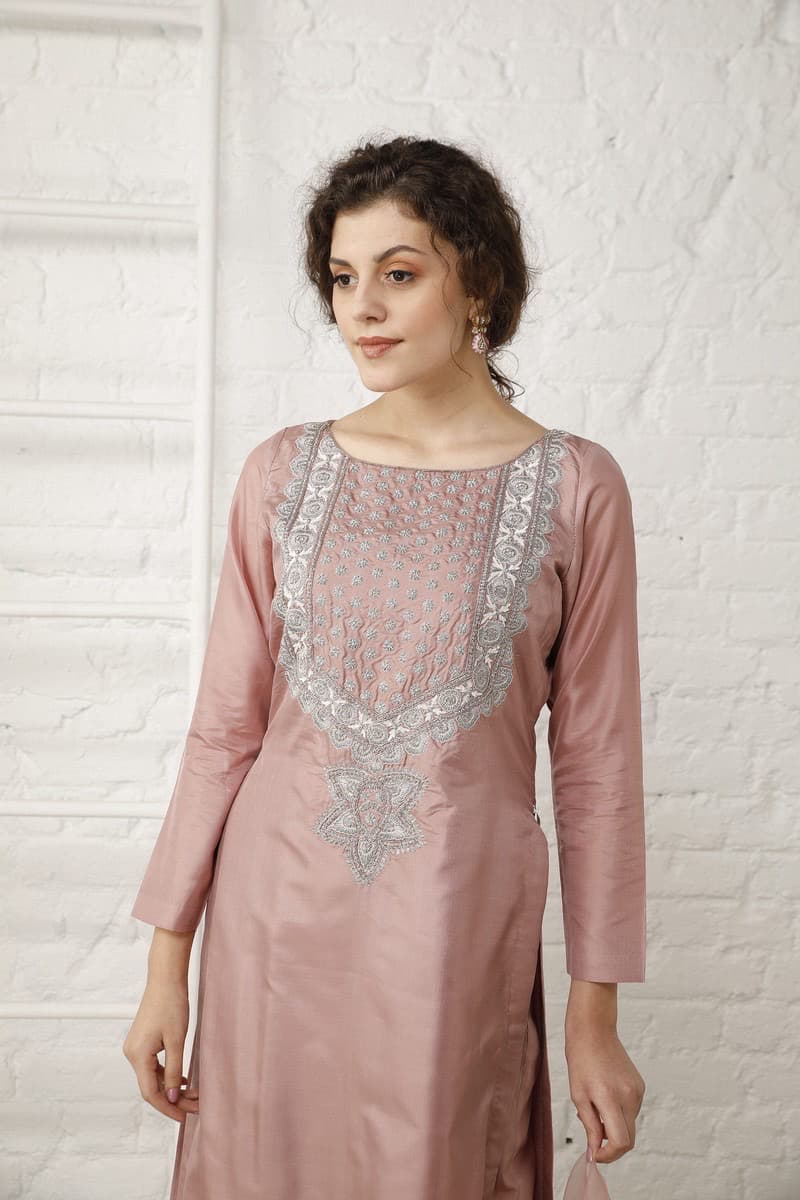 Vintage Dust rose Silk set