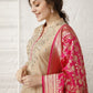 Rani Pink lehenga with Beige Top