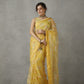Vintage lemon organza saree
