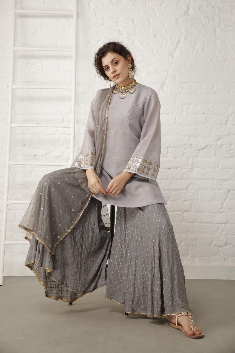 Vinatge Grey Sharara Set