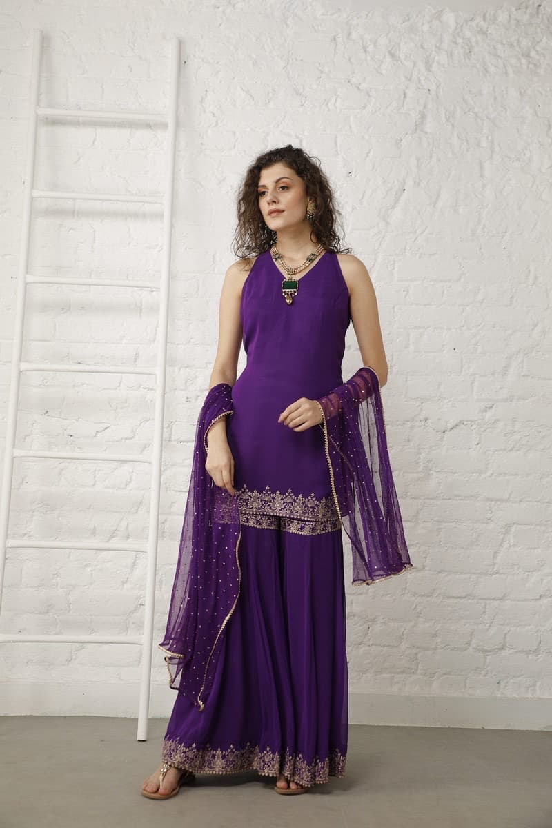 Pataudi Purple Sharara Set