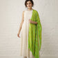 Off White and Green Anarkali Set