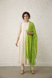 Off White and Green Anarkali Set