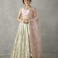 Blush Pink and Green Lehenga Set