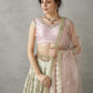 Blush Pink and Green Lehenga Set