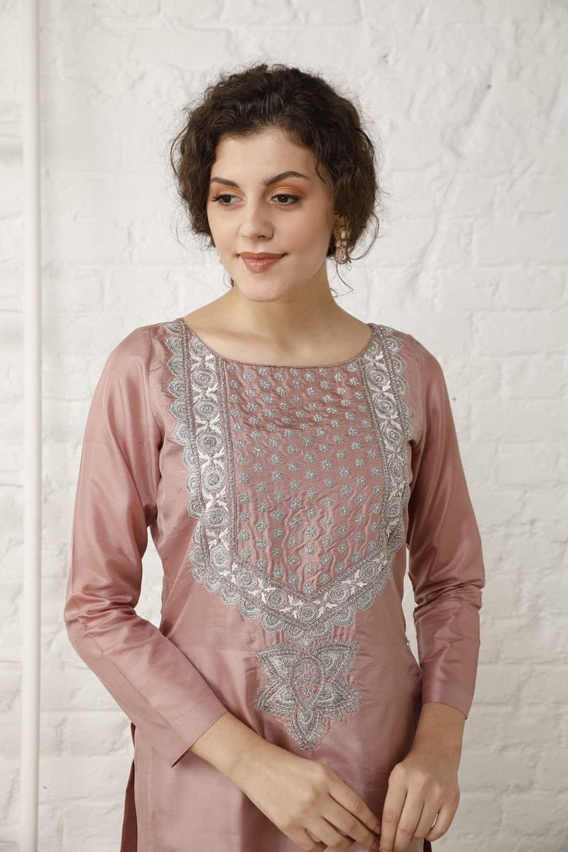 Vintage Dust rose Silk set