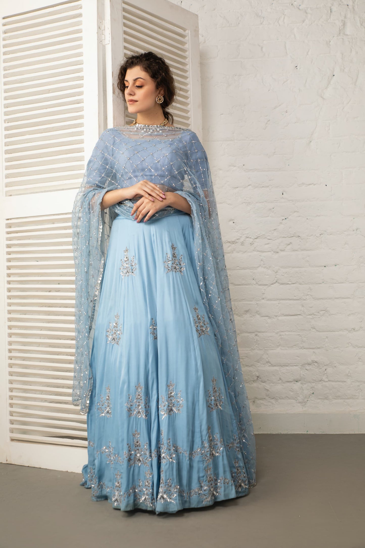 Vintage Blue Lehenga Set