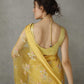 Vintage lemon organza saree