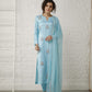 Vintage Blue Silk Suit Set