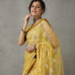 Vintage lemon organza saree