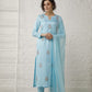 Vintage Blue Silk Suit Set