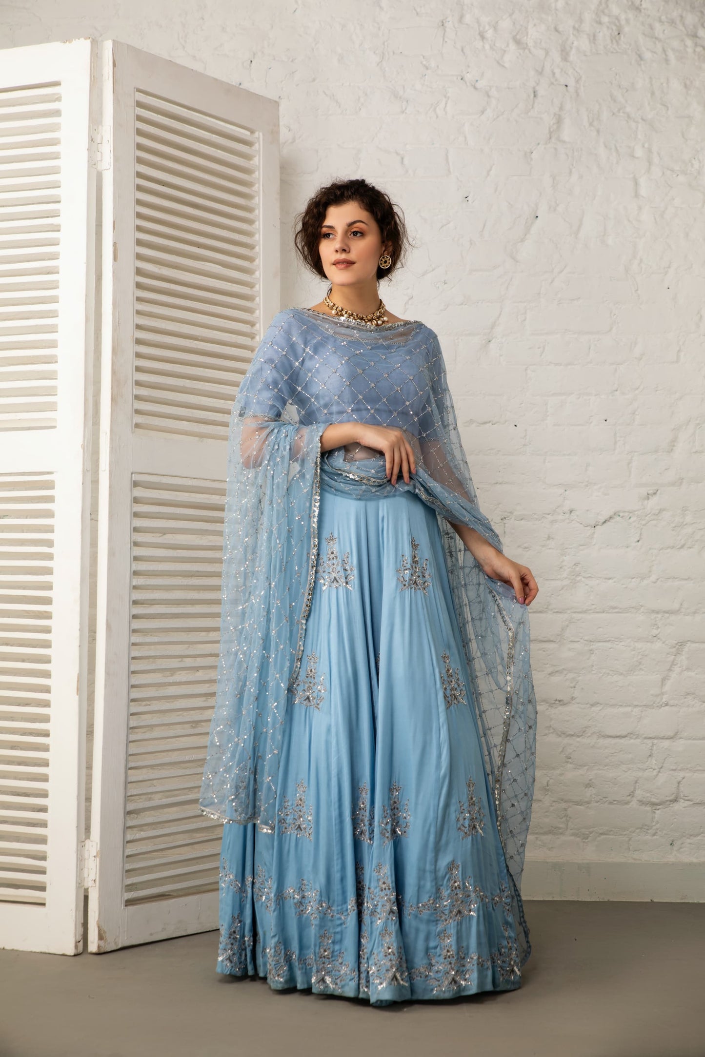 Vintage Blue Lehenga Set